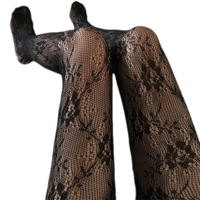 Sexy Womens Long Fishnet Stockings Pantyhose Floral Sheer Mesh Tights Lingerie