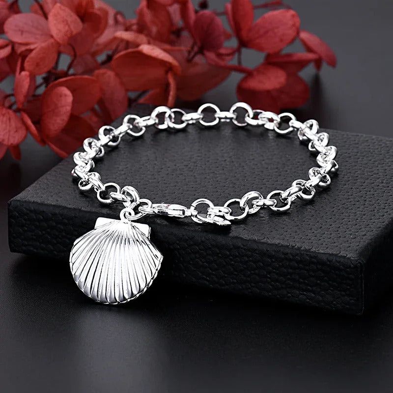 Hot 925 Sterling Silver Cute Buckle Side Chain Solid Bracelet for Women Men Charm Party Gift Wedding Fashion Jewelry