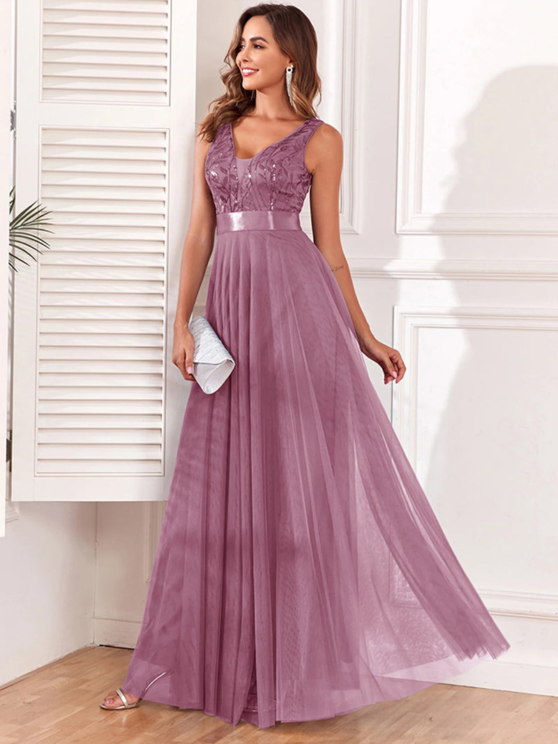 Sexy prom bridesmaid dresses for women elegant mesh birthday evening party dress woman backless maxi sequin summer dress vestido