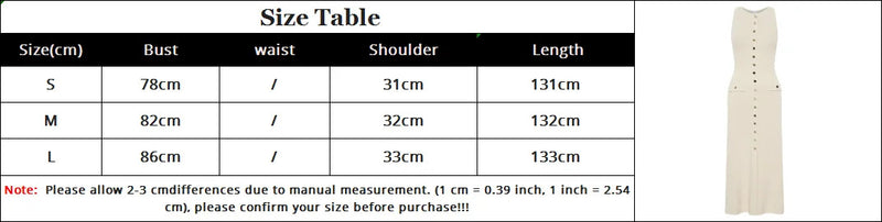 2024 Summer Elegant Lady Knitted Single Breasted Long Dresses Women Solid Sleeveless O Neck Button Bodycon Party Female Vestidos