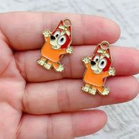 10pcs Cartoon Anime Dog Charm for Jewelry Making Enamel Necklace Bracelet Phone Pendant Diy Accessories Alloy Metal Gold Plated