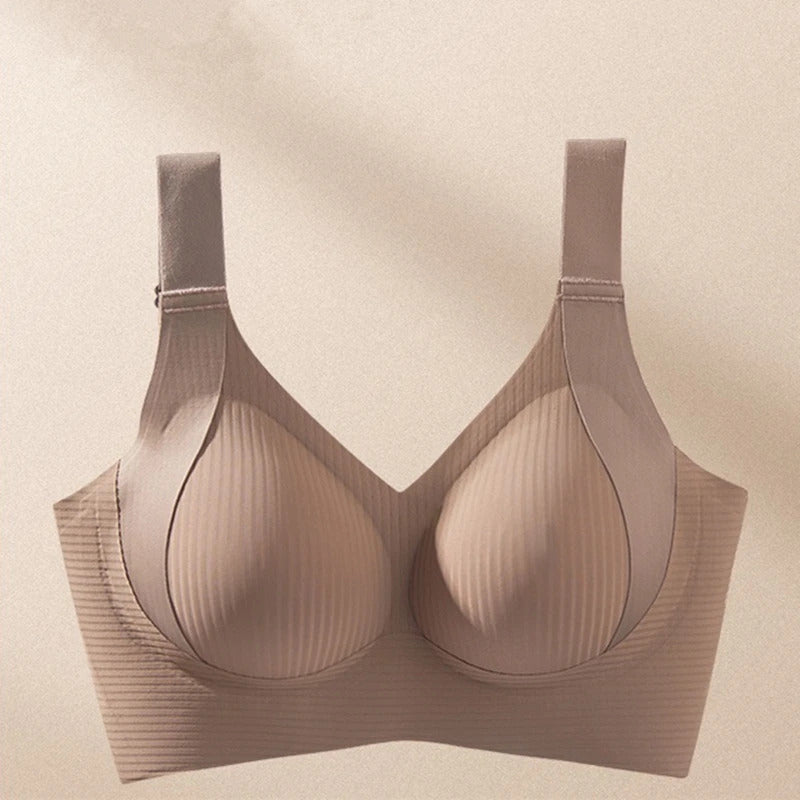 Women's Seamless Underwear, Thin Style, Large Breasts, Small Breasts, No Wires, Pull-up And Anti-sagging Large Size Bra