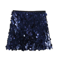 Koekop Fashion Summer Women's Skirt Streetwear Glitter Short Skirt Sequin Mini Skirt Women Luxury High Waist Skirts for Woman