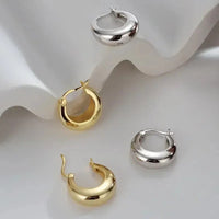 925 Sterling Silver Hot Sale Korean Geometric Hoop Earrings Simple Temperament Exquisite Hot Semale Sexy Jewelry Gift