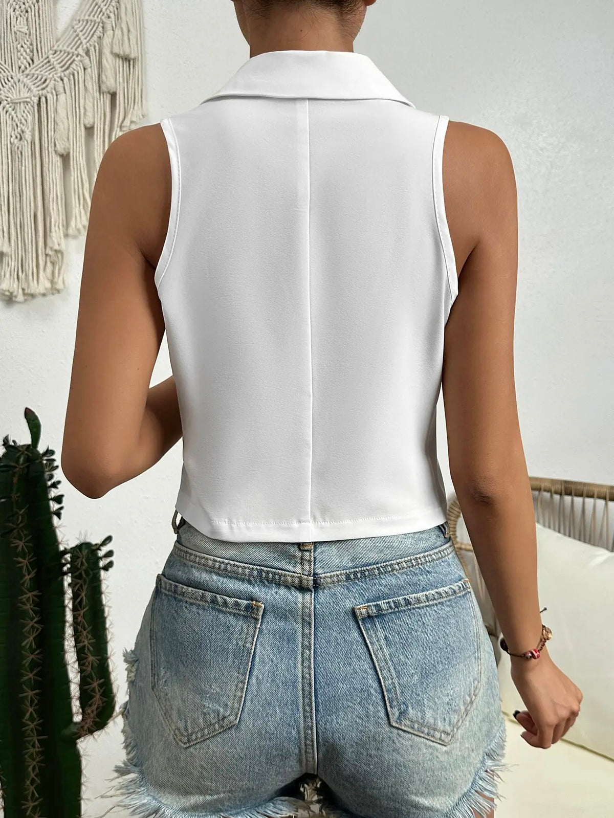 2024 spring new women's fashion Europe and the United States style casual slim vest vest vest