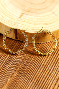 Gold Vintage Textured Hoop Earrings