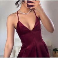 Christmas Red Velvet Gathered Corsetry-inspired Dress Women Chic A-line Pleated Party Dresses 2024 Lady Wedding Evening Vestidos