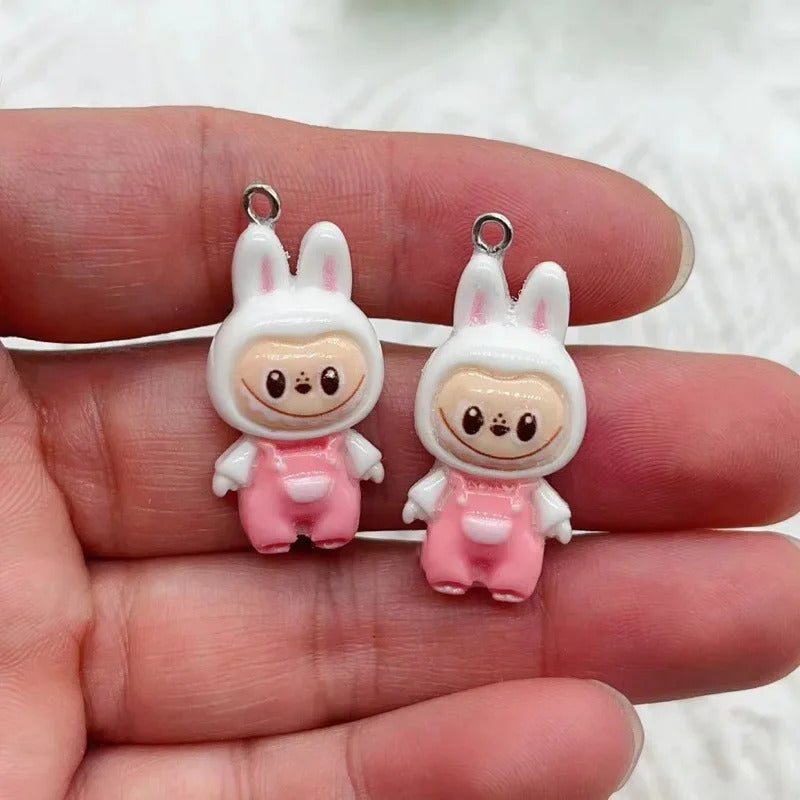 10PCS New Kawaii Rabbit Resin Pendant Fashionable and Charming DIY Necklace Bracelet Earrings Keychain Accessories