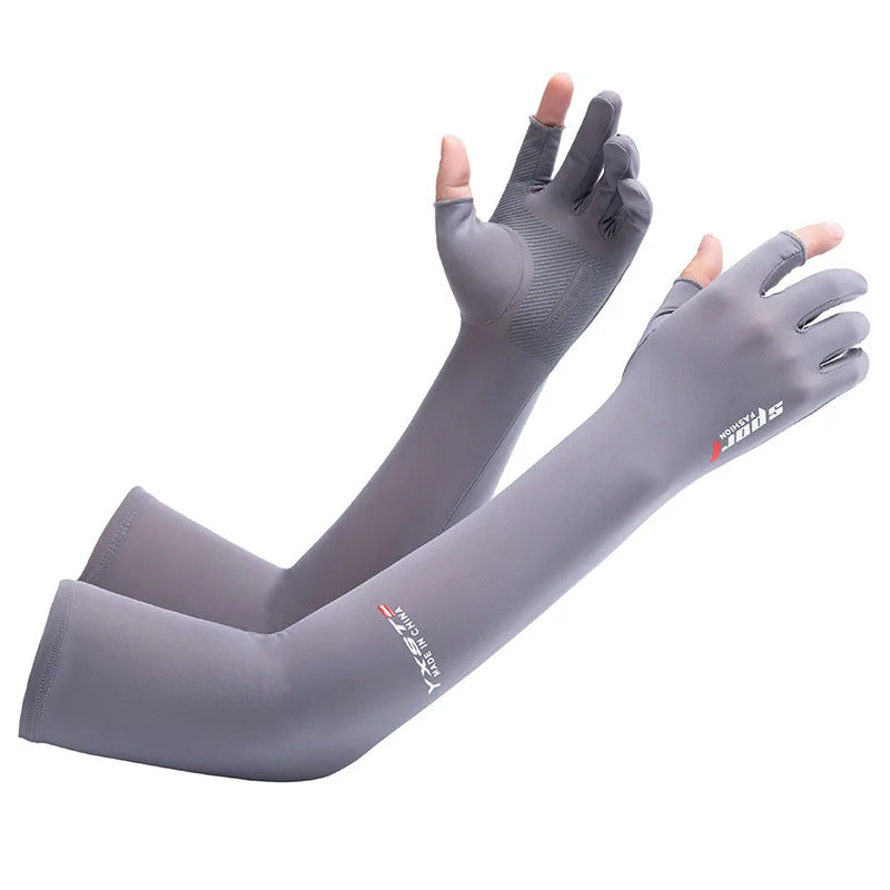 UV Solar Arm Sleeves Women Men Summer Cycling Long Sleeves Anti-Sunburn Cuff Breathable Fishing Arm Warmers Cover Gloves Driving