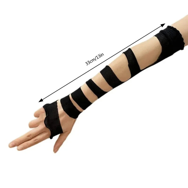 Retro Bandages Arm Sleeves Women Korean Y2K Hot Girl Personality Fashion Oversleeve Jk Lolita Cosplay Dress Up Fingerless Gloves