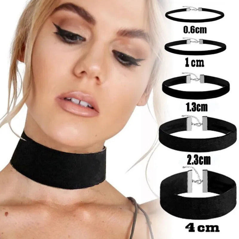 Valentine's Day Punk Gothic Black Velvet Fabric Choker Necklace Tattoo Necklaces Women Chocker Collares Short Neckband Gift