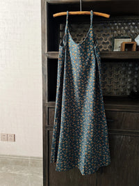 ◆ Thick Corduroy ~ Floral Warm Oversized Swing Autumn and Winter Inner wear Suspender Skirt Dress