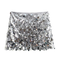 Koekop Fashion Summer Women's Skirt Streetwear Glitter Short Skirt Sequin Mini Skirt Women Luxury High Waist Skirts for Woman