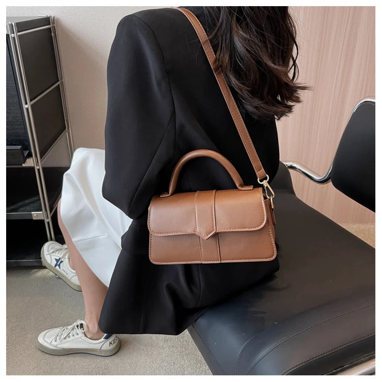 Pu Leather Shoulder Bag for Women Handbag - Fashion Crossbody Bags Vintage  Underarm Bag Square Satchel (Black)