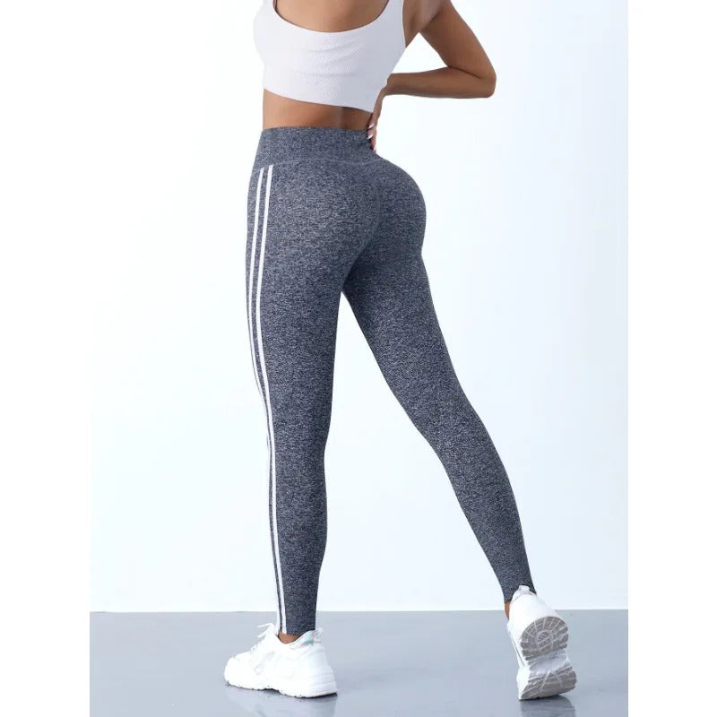 Yoga Leggings Women Striped Slim Sports Pants High Waist Hip Liftting Casul Tights Workout Running Stretchy  Gym Leggings