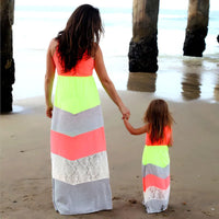 Summer Mommy and Me Family Matching Mother Daughter Dresses Clothes Striped Mom Dress Kids Child Outfits Mum Sister Baby Girl