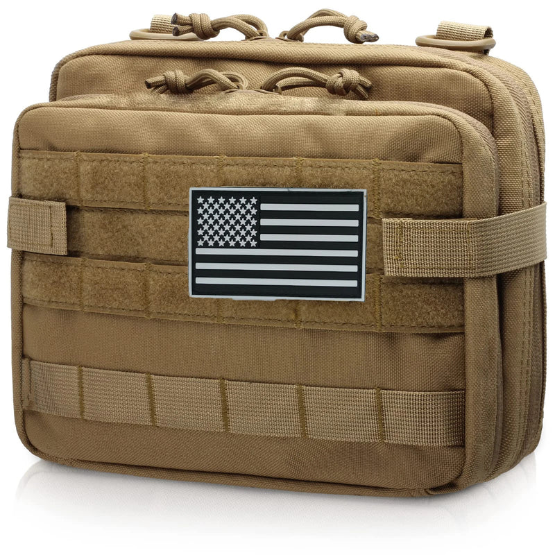 Tactical Admin Pouch of Double Layer Design, Molle EDC EMT Utility Pouches ,Sleeve Modular Tool Pouch Large Capacity