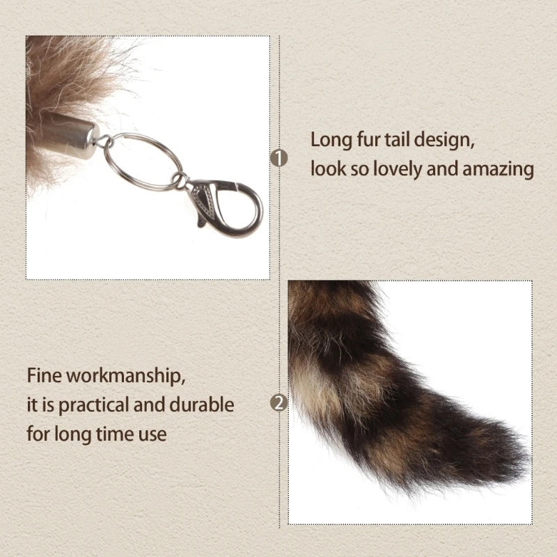 for Key Ring Raccoon Coat Tails Chain Keychain Keyring Gift New Tails Key Ring Chain Creative Rings for Men