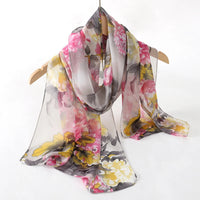 2024 New Print Chiffon Scarf Shawl Women Sunscreen Silk Scarf Turban Long Wrap Beach Travel Outdoor Accessories Trendy Headband