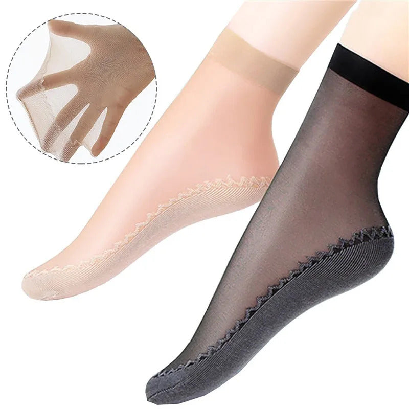 1/5/10pairs Womens Anti-Slip Socks ,Sweat Absorbing Cotton Bottom Velvet Socks, Ultrathin Breathable Summer Autumn Casual Sock