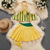 Japan Girls Vintage Cosplay Costume Sexy JK Uniform Skirt Suits Pajamas Outfits Erotic Striped Bow Tie Pleated Skirts Set