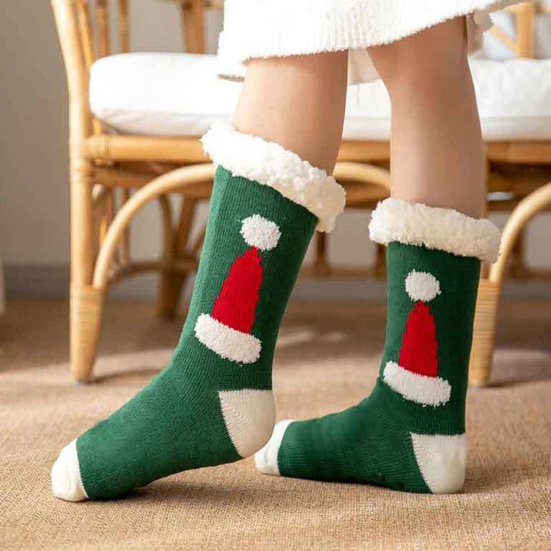 2024 New Cute Warm Socks Thicken Plus Winter Women Fuzzy Socks Christmas Kawaii Stocking Xmas Gift Home Floor Room Funny Sock