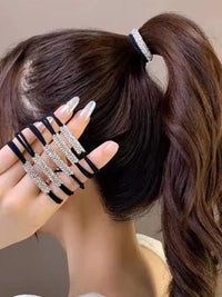 10pcs rhinestone hair tie high elasticity hair rope women's hair accessories suitable for ladies girls