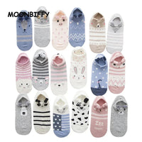 Kawaii Harajuku Cartoon Women Socks Cotton Invisible Sock Cute Animal Stereo Ear Girl Ankle Funny Breathable Socks Calcetines