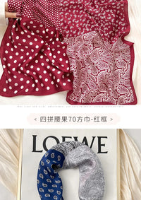 Luxury Polka Dot Silk Square Scarf Women Hijab Hair Bands Neckerchief Female Satin Shawl Ribbon Headband Fashion Wraps Bandana