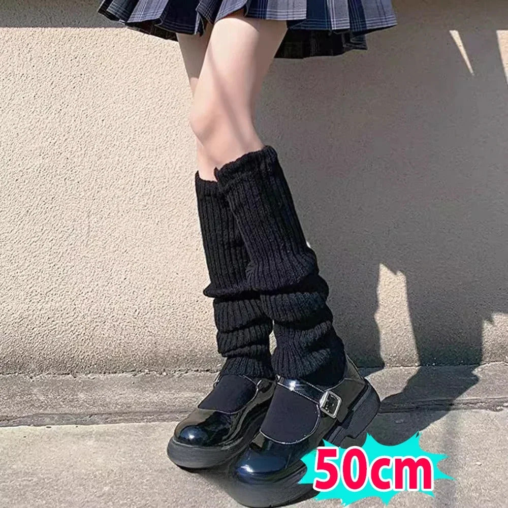 40-70cm Knitted Lolita Leg Warmers Women's Long Socks Autumn Winter Wool Foot Cover Arm Warmer Y2K Crochet Heap Socks Boot Cuffs