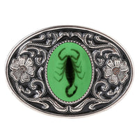 Silver alloy floral pattern animal Scorpion belt buckle jeans accessories