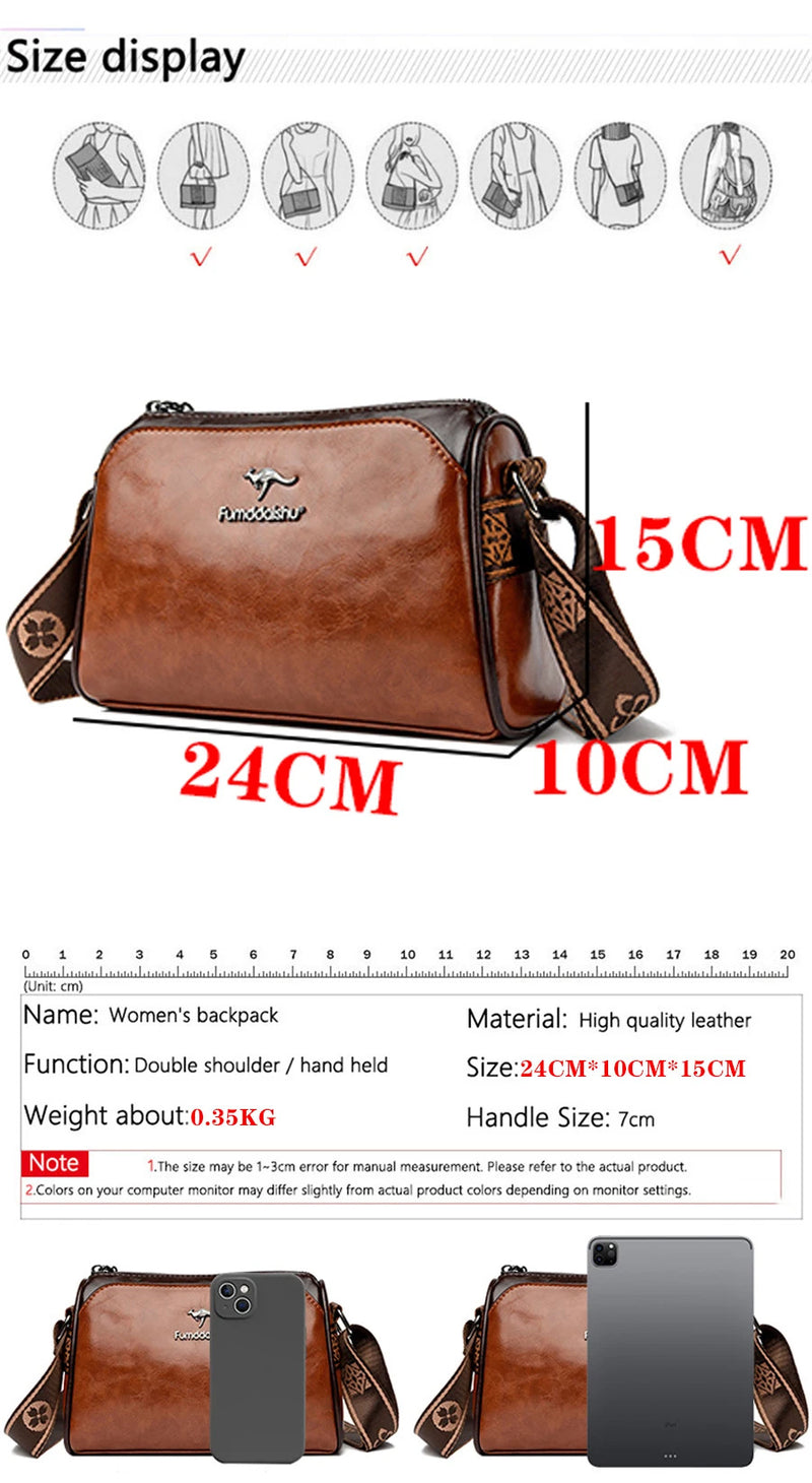 New Genuine High Quality Soft Leather Luxury Purses Crossbody Bag Designer Brand Ladies Shoulder Crossbody Bags 2024 Sac A Main