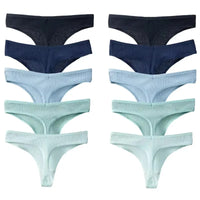 TrowBridge 10PCS/Set Women's Panties Cotton Striped Underwear Sexy Sports Thongs Lingerie Soft Comfortable G-Strings Hot T-Backs