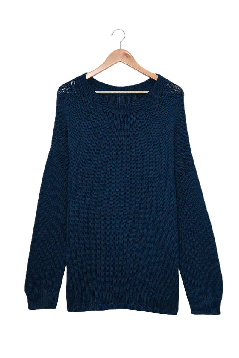 Navy Cozy Long Sleeves Turtleneck Sweater