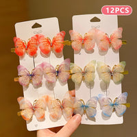 6/12/24/36 pieces of sweet girl butterfly hairpins that do not hurt hair, super nice and cute hairpins