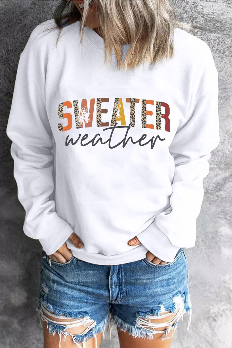 White Sweater Weather Vibrant Monogram Sweatshirt