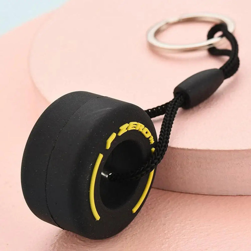 Luxury Mini F1 Racing Tire Keychain Car Key Accessories PVC Tyre Pendant Bag Charm Men's Gadgets Gifts For Friends Car Lovers