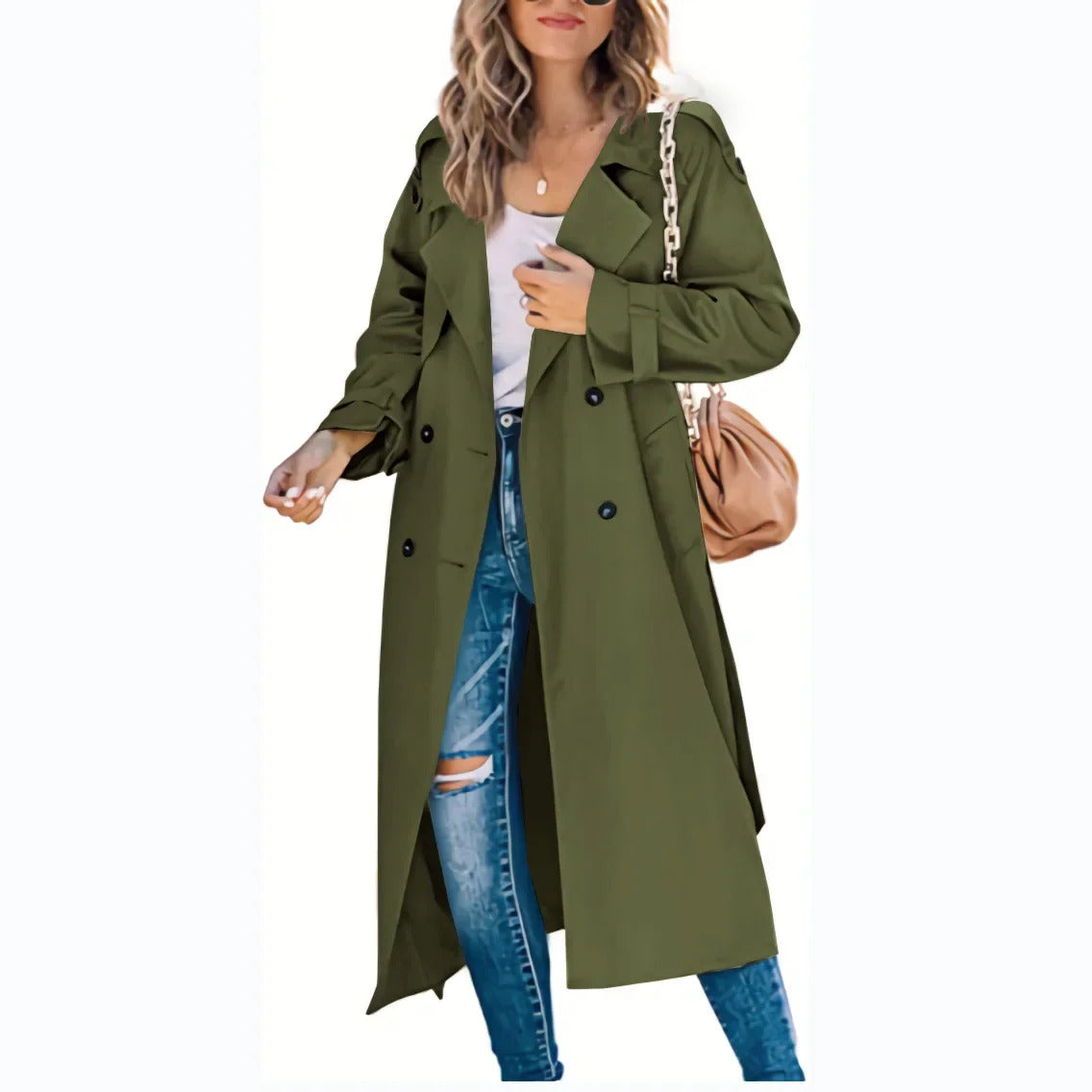 Independent Station Cross-Border European and American Women's Winter and Autumn Coat Jacket Overcoat Plus Size Trench Co