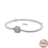 New in 925 Sterling Silver Snake Chain Charm Bracelet Fits Original 925 Pendant Charm BeadS For Women Heart Bracelets Jewelry