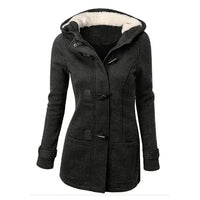 2021 Best Selling Hooded Classic Cow Horn Button Jacket Cotton Coat Autumn/Winter Parkas Fashion Outerwear