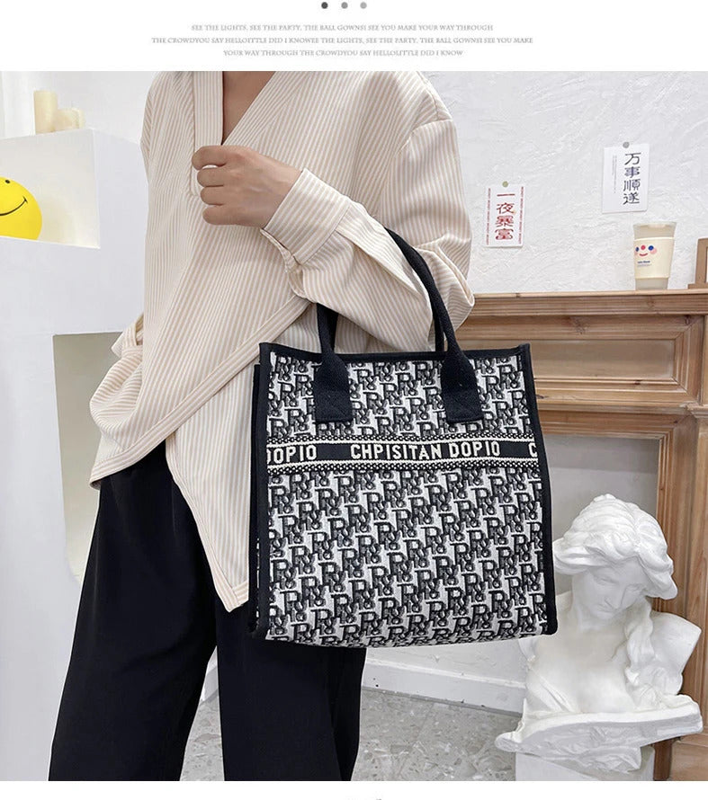 New Arrival! Fashionable Top-handle Bag with Cute Cat Pattern Large Capacity Mommy Bag for Women, Perfect for Work and Commuting