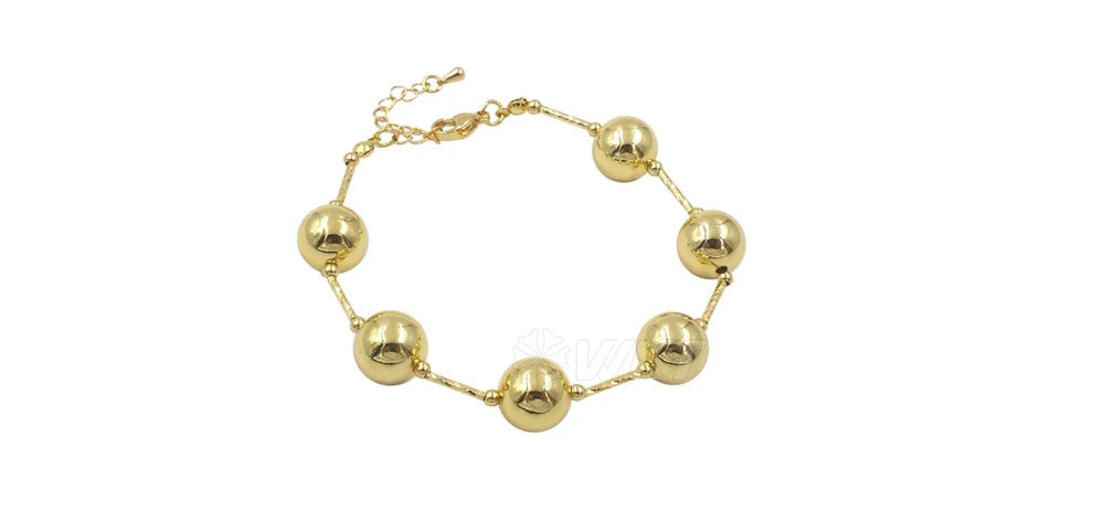 WT-JF350  WKT 2024 Luxury Yellow Brass Chain Pretty Bracelet Round Bead Women Gift Jewelry New Accessory Wedding