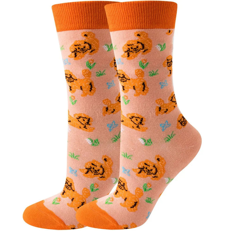 New Fashion Colorful Funny Happy Casual Women Socks Dress Harajuku Cute Animal Cartoon Men's Socks