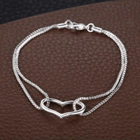 925 Sterling Silver Rose Flowe Bracelet Nice Snake Chain High Quality For Women Men Fashion Jewelry Wedding Engagement Party