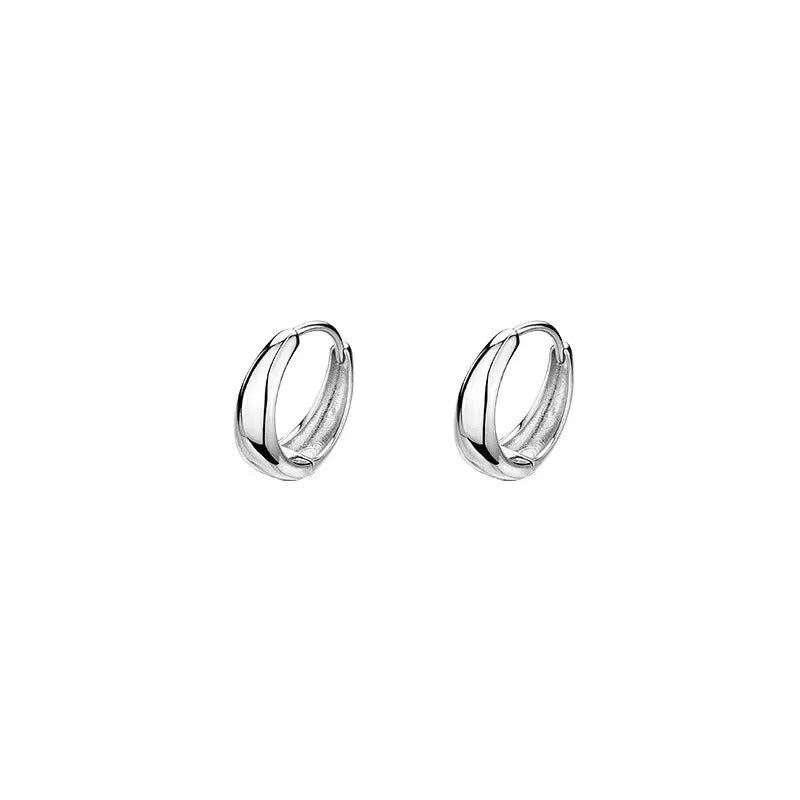 925 Sterling Silver Hot Sale Korean Geometric Hoop Earrings Simple Temperament Exquisite Hot Semale Sexy Jewelry Gift