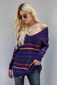 Multicolor Striped Knit Sweater