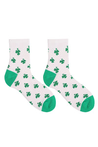 White Clover Ribbed Trim Socks