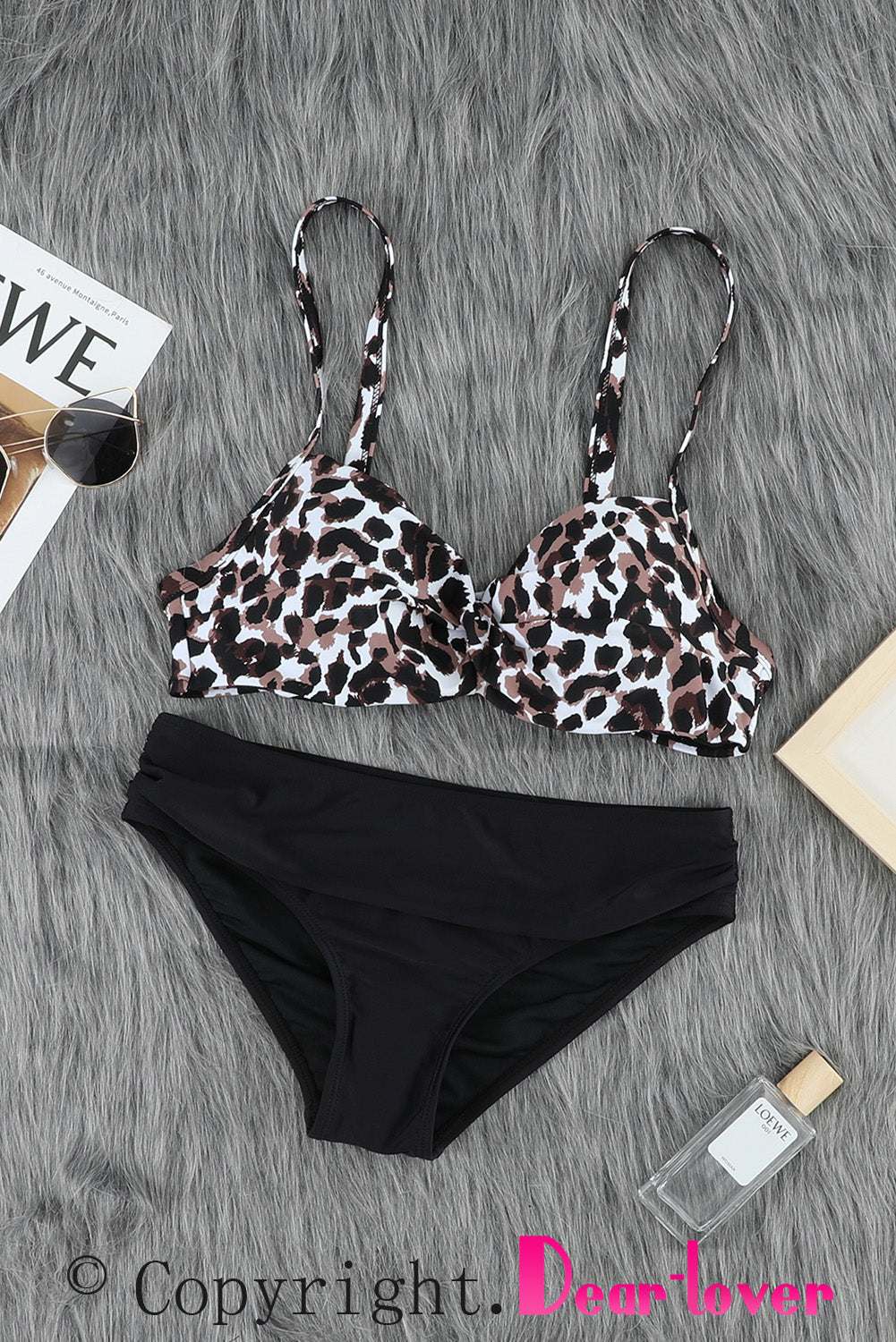 Twisted Bust Leopard Bikini Set