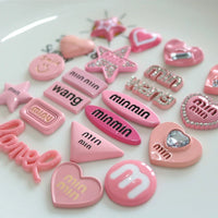 AuraVita 10PCS Resin Letter Heart Star Charms Cute Set Flatback Accessories DIY Craft Hair Clip Phone Case Scrapbooking Making