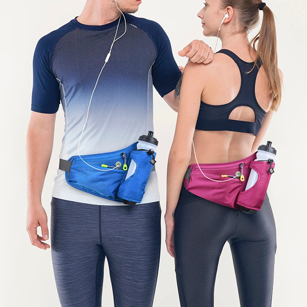 Running Waist Bags Water Bottle Holder Hydration Belt Bag Men Women Sports Fanny Pack Gym Running Cell Phone Jogging Cycling Bag